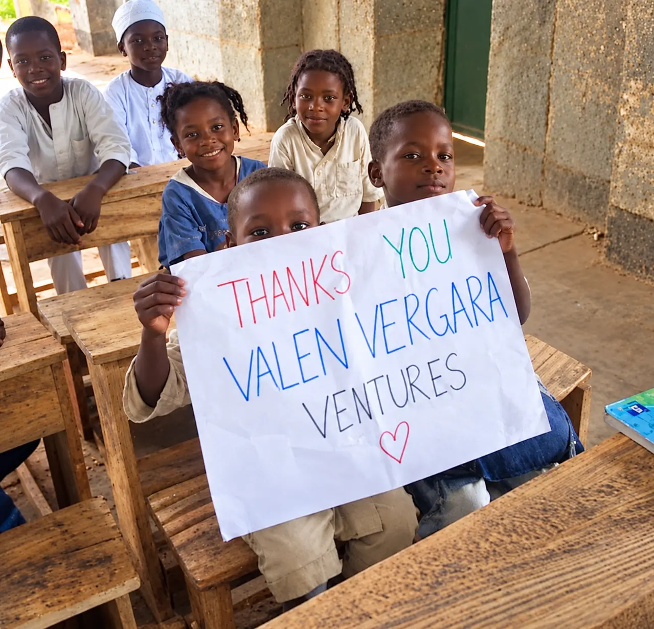 Students sharing a message of thanks
