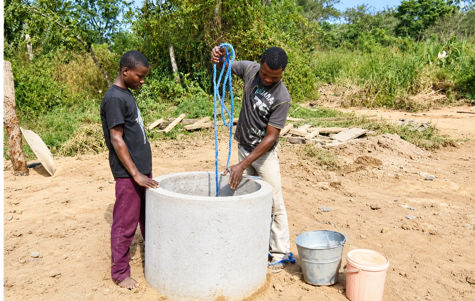 Hands at work on a community project