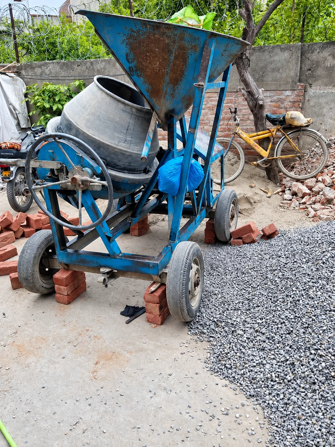 A concrete mixer ready for construction